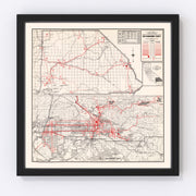 San Bernadino County Vintage Map 1935