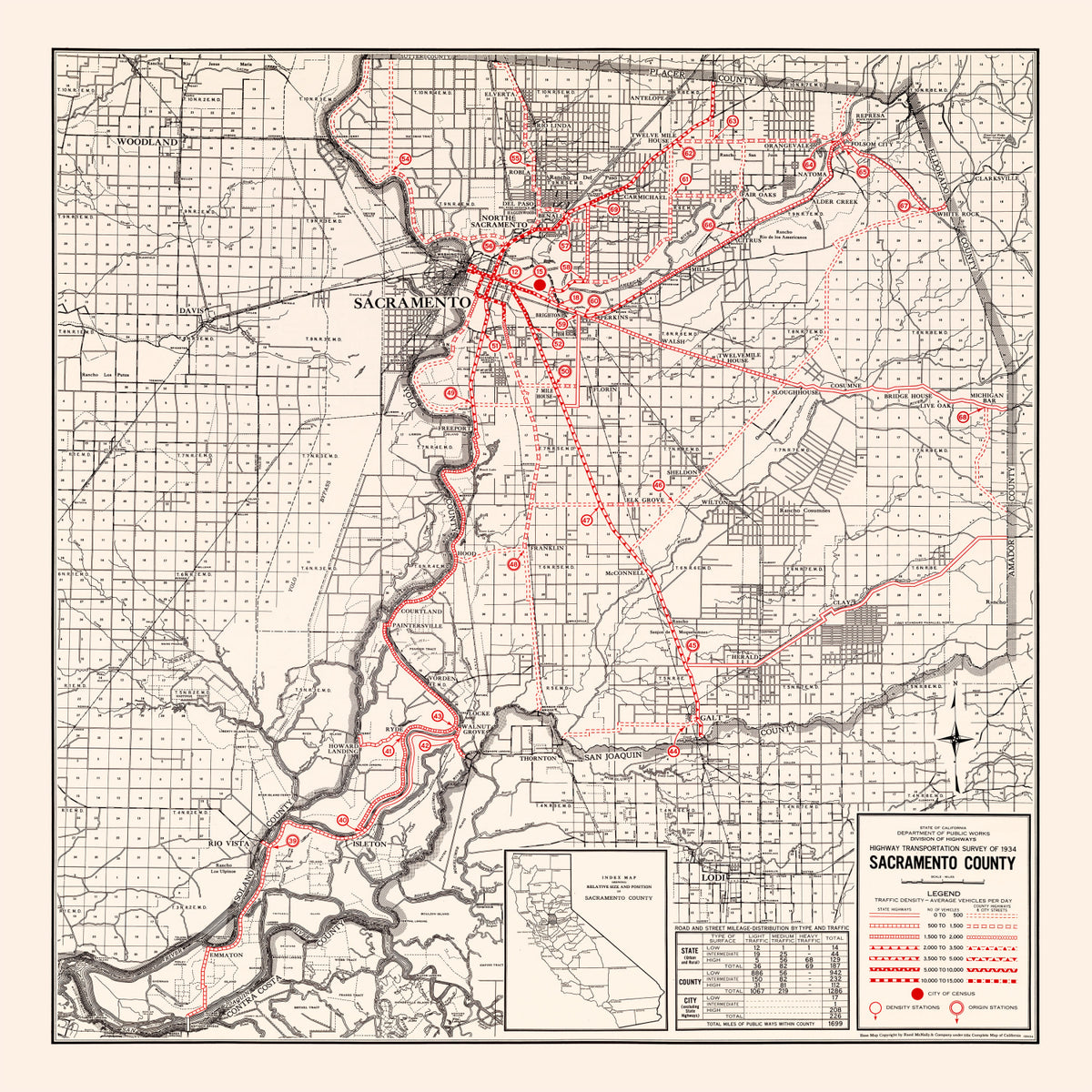 Preview of Vintage Map of Sacramento County, California 1935