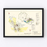 Burlington Municipal Airport Vintage Map 1952