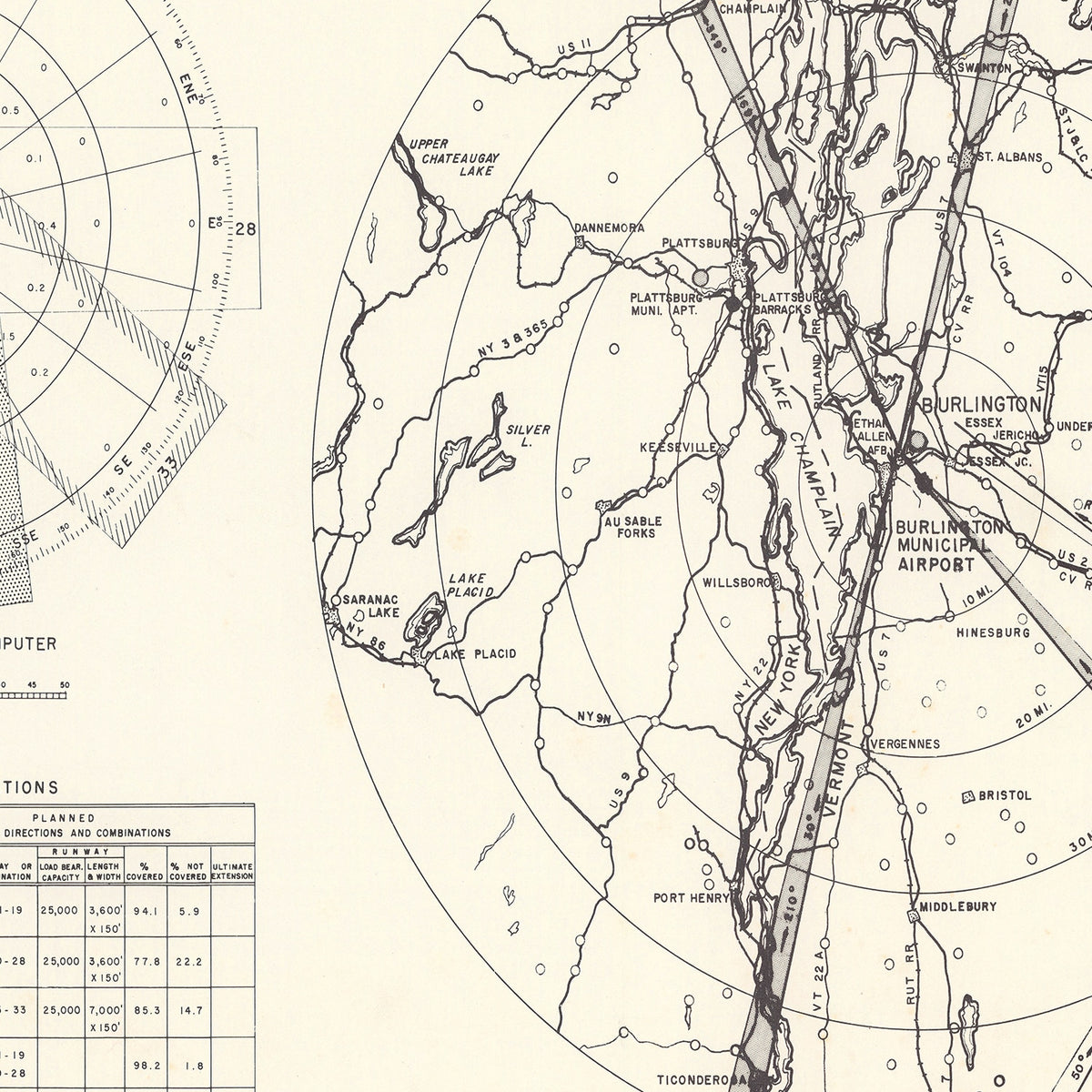 Restored historic details from the 1952 airfield map of Burlington, Vermont