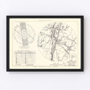 Burlington Municipal Airport Vicinity Vintage Map 1952