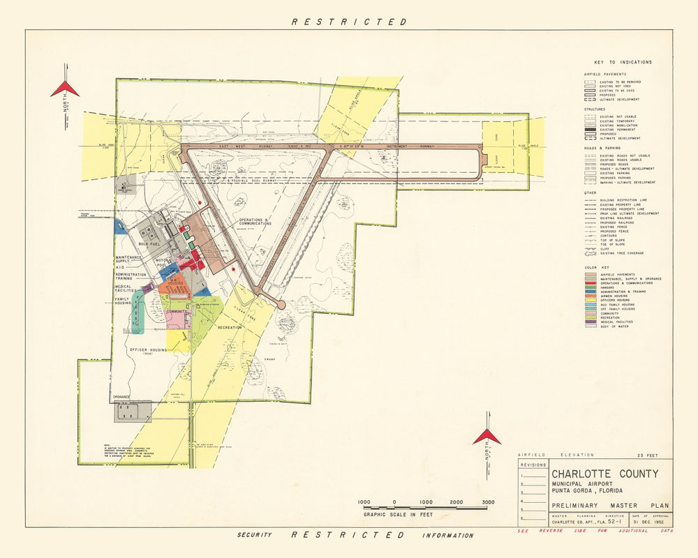 Vintage Map of Charlotte County Municipal Airport, 1952 print style example