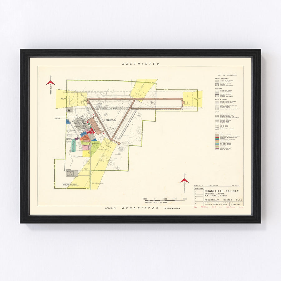 Charlotte County Municipal Airport Vintage Map 1952