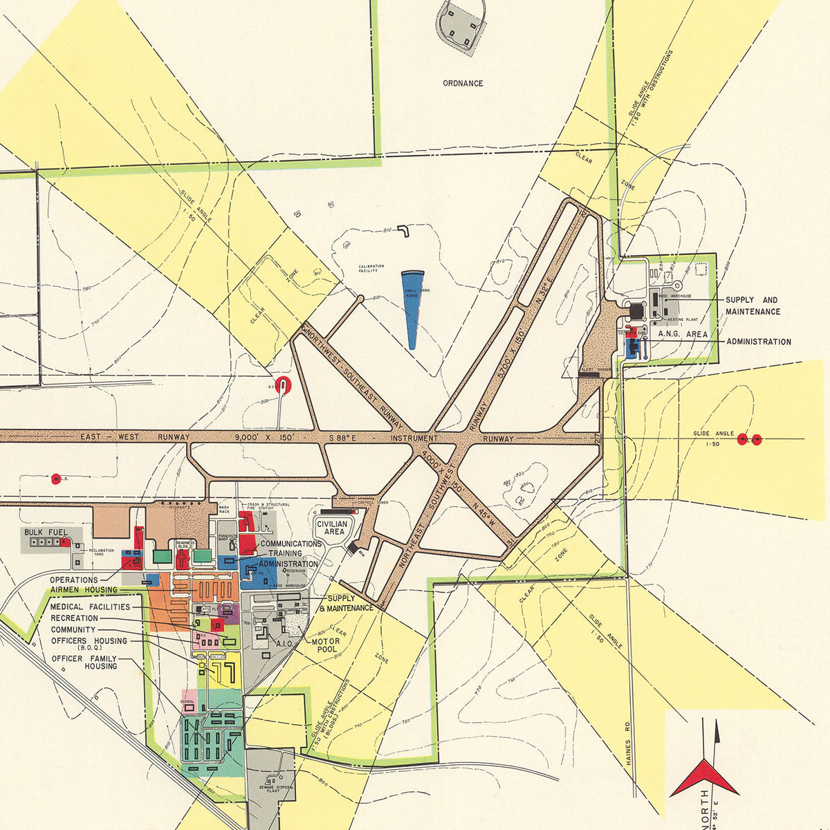 Restored historic details from the 1951 airfield map of Duluth, Minnesota
