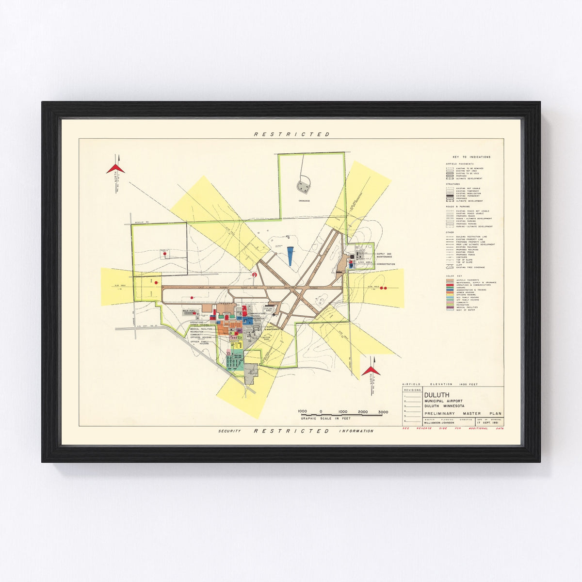 Duluth Municipal Airport Vintage Map 1951