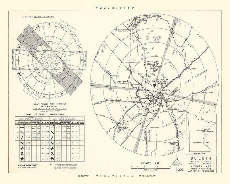 Size comparison using Vintage Map of the Duluth Municipal Airport Vicinity, 1951