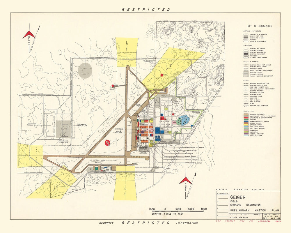 Vintage Map of Geiger field, 1952 print style example