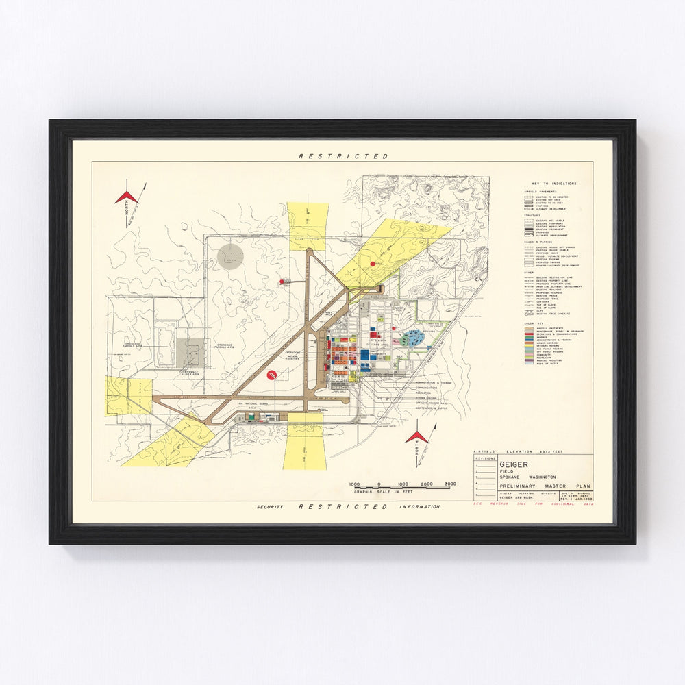 Geiger field Vintage Map 1952