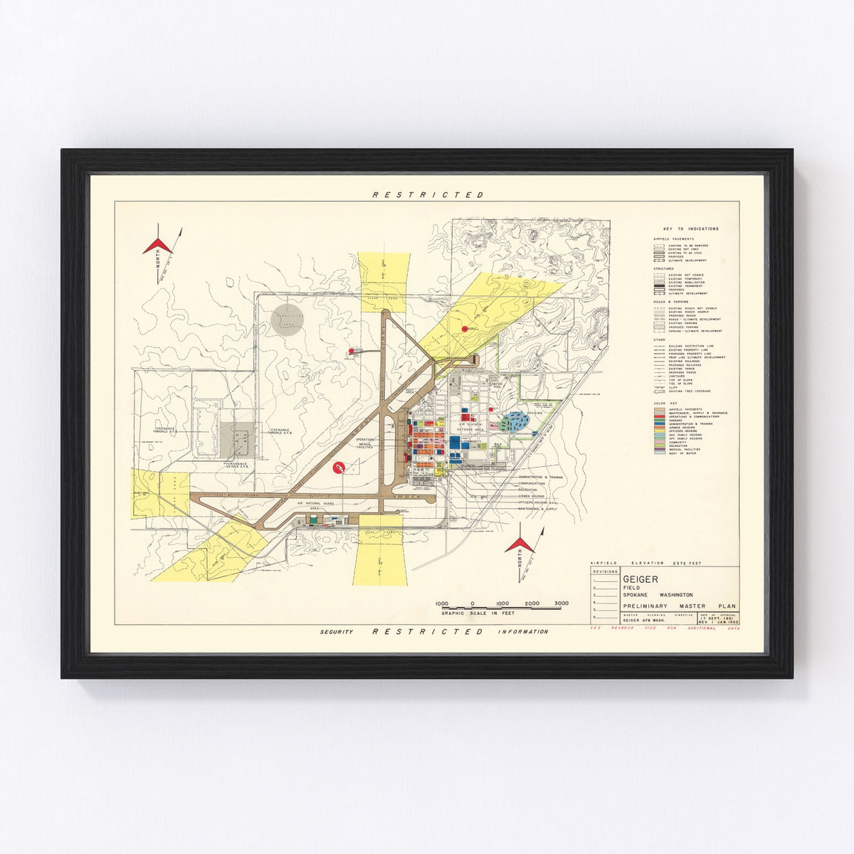 Geiger field Vintage Map 1952