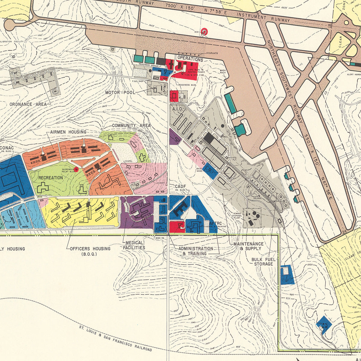 Restored historic details from the 1952 airfield map of Jackson County, Missouri
