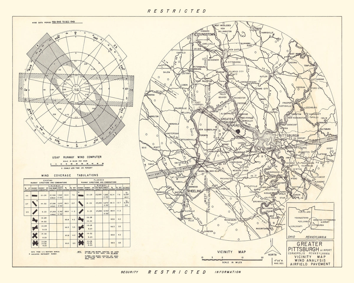 Preview of Vintage Map of the Greater Pittsburgh Airport Vicinity, 1951