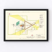 Kinross Air Force Base Vintage Map 1951