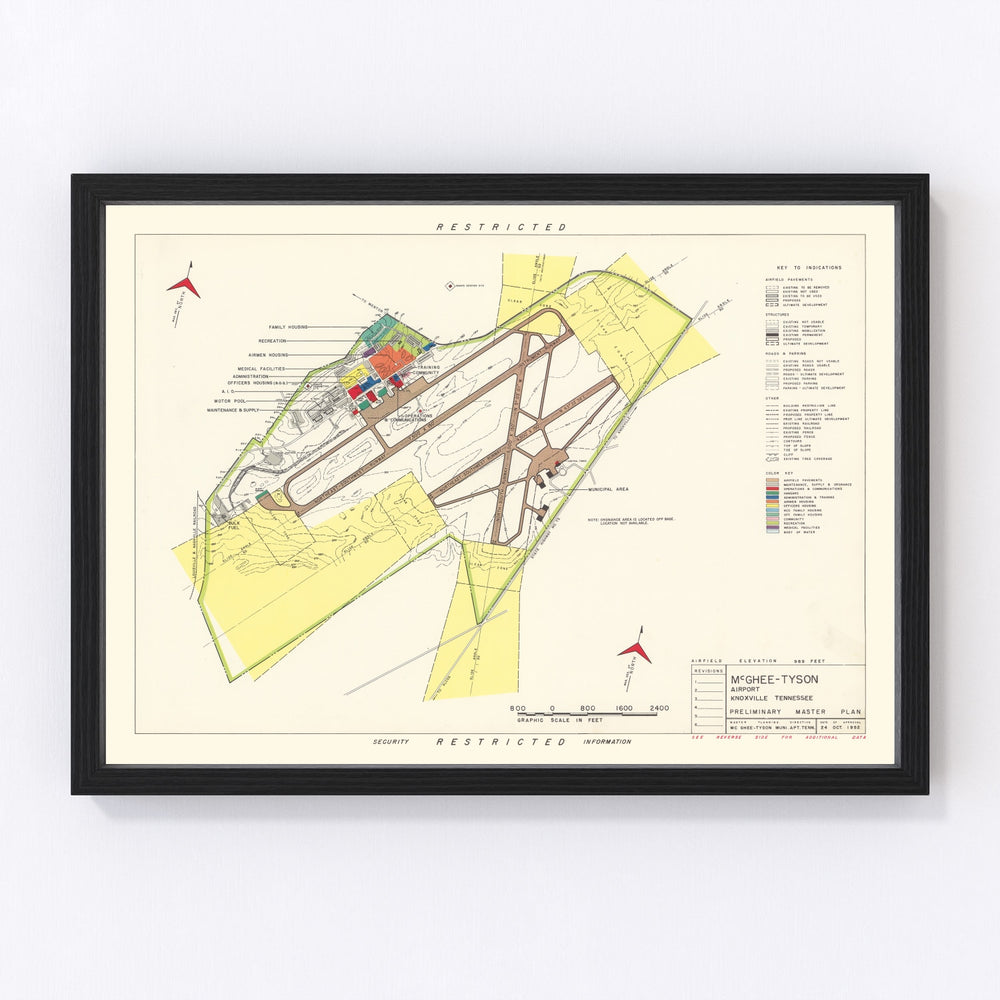 McGhee-Tyson Airport Vintage Map 1952