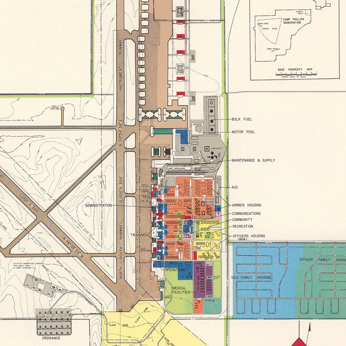 Restored historic details from the 1951 airfield map of Salina, Kansas