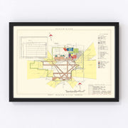 Niagara Municipal Airport Vintage Map 1952