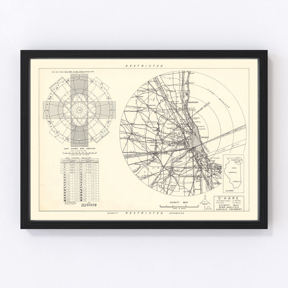 O'Hare International Airport Vicinity Vintage Map 1951
