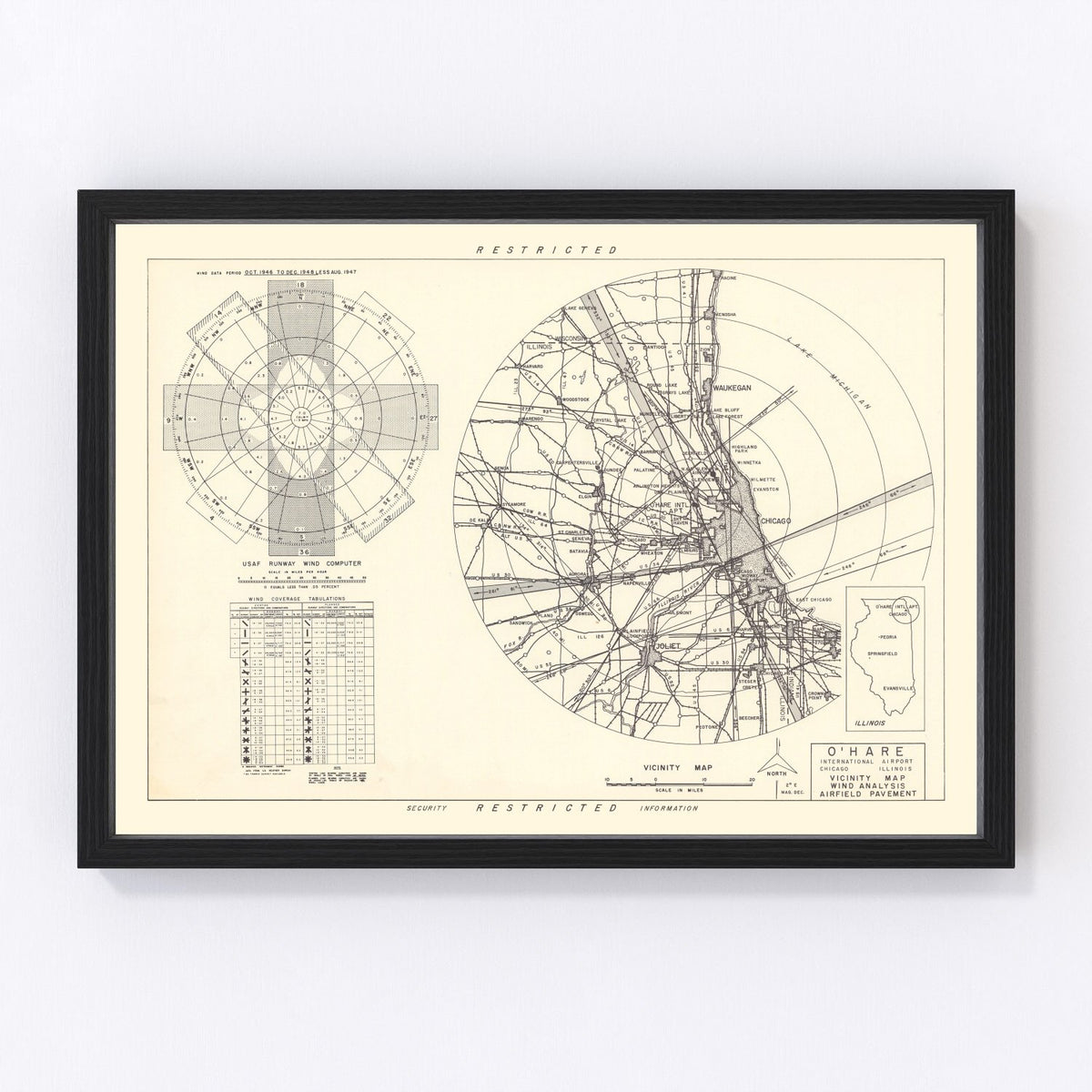 O'Hare International Airport Vicinity Vintage Map 1951