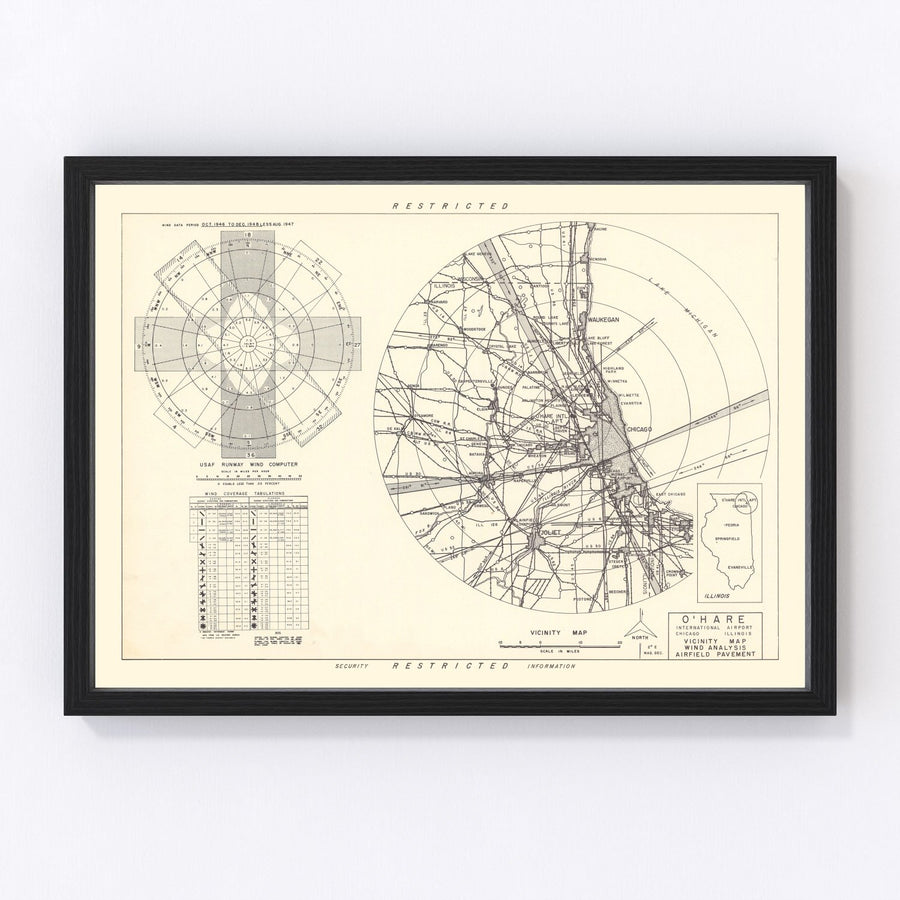 O'Hare International Airport Vicinity Vintage Map 1951