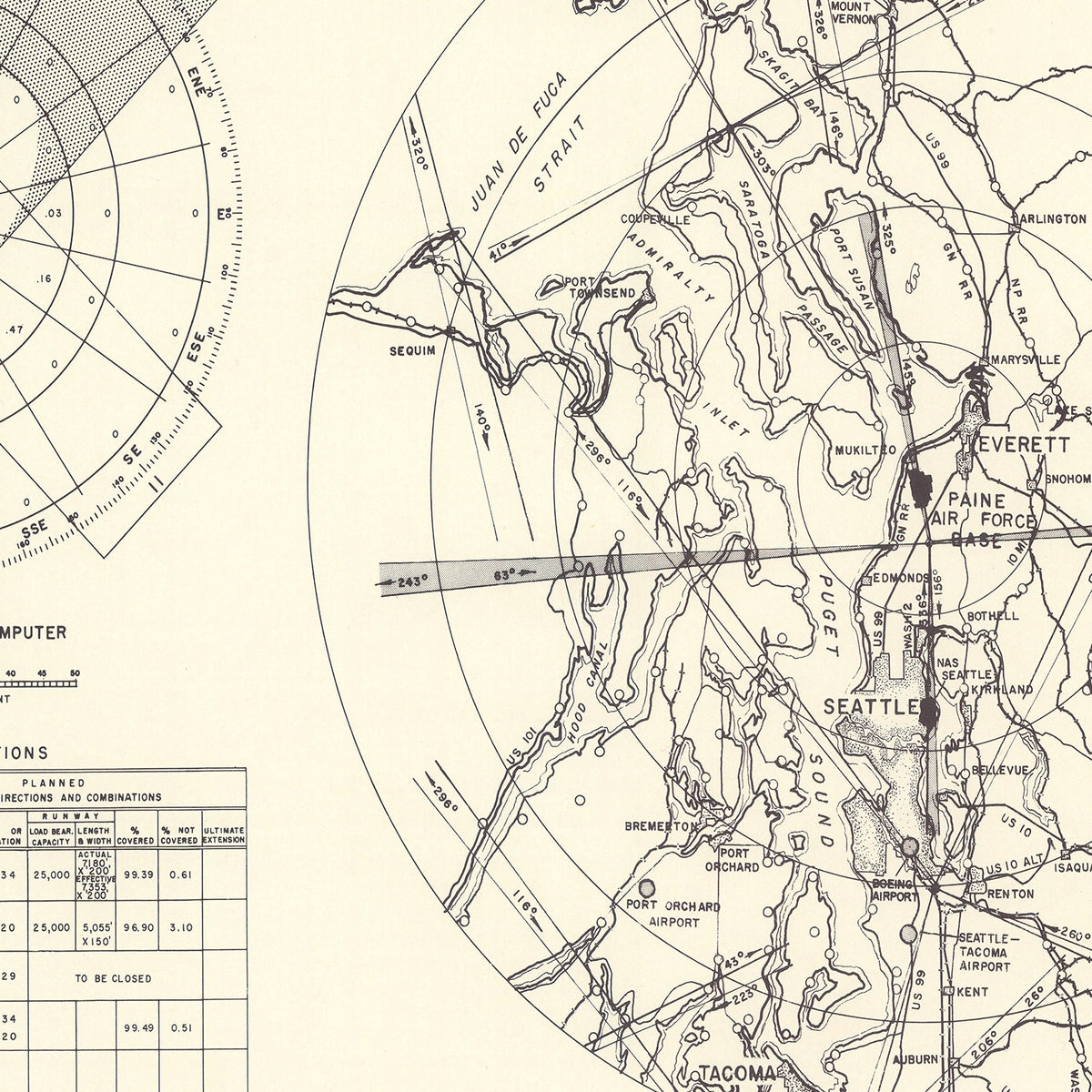 Restored historic details from the 1952 airfield map of Everett, Washington