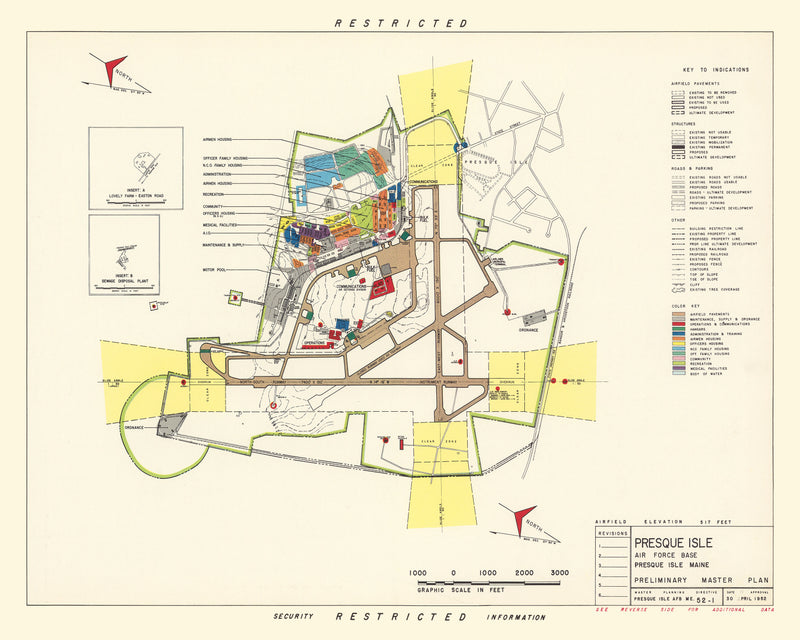 Size comparison using Vintage Map of Presque Isle Air Fore Base, 1952