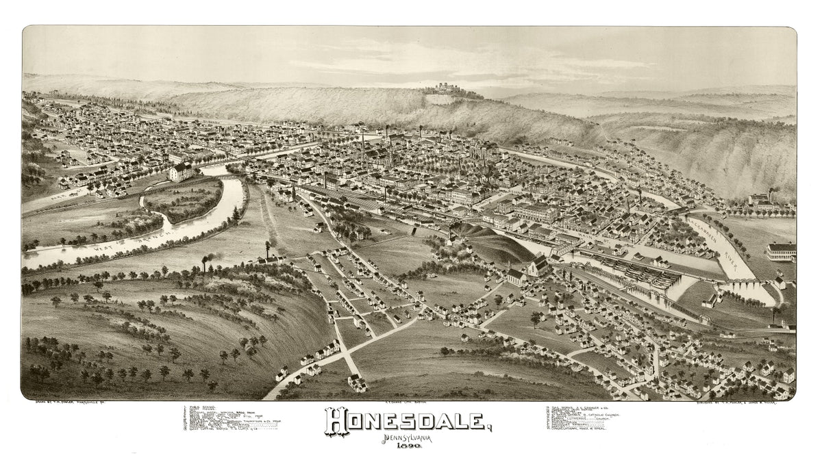 Preview of Vintage Map of Honesdale, Pennsylvania 1890