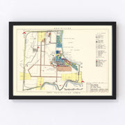 Selfridge Air Fore Base Vintage Map 1952