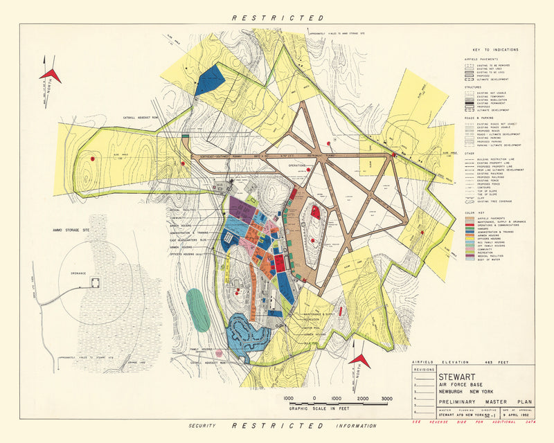Size comparison using Vintage Map of Stewart Air Fore Base, 1952
