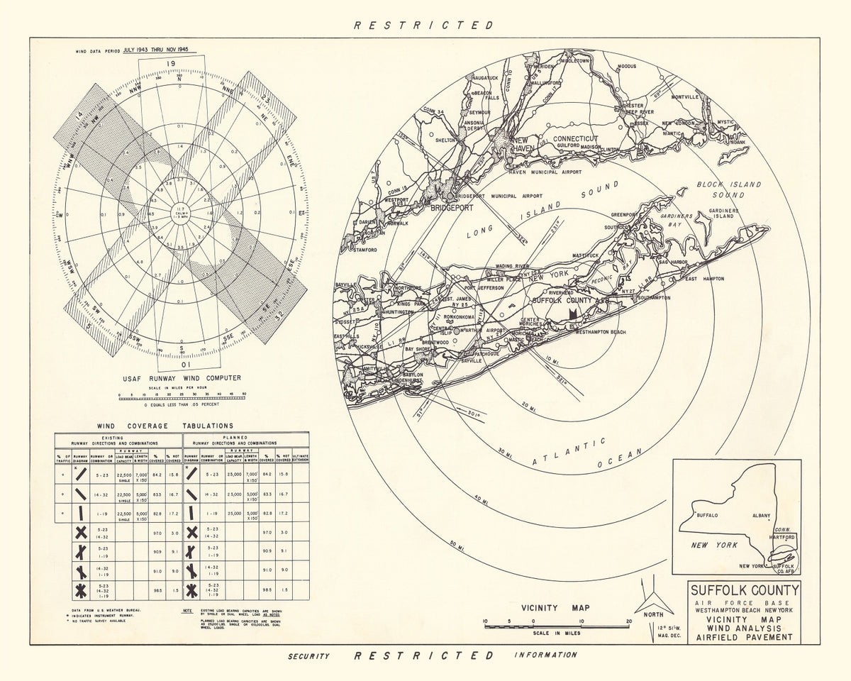 Preview of Vintage Map of the Suffolk County Air Force Base Vicinity, 1951