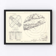 Suffolk County Air Force Base Vicinity Vintage Map 1951
