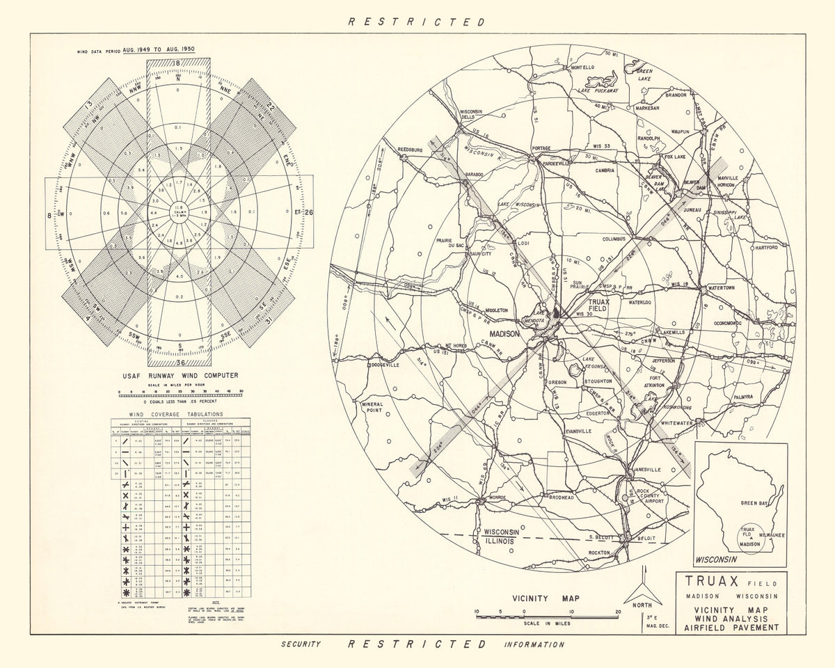 Preview of Vintage Map of the Traux field Vicinity, 1952