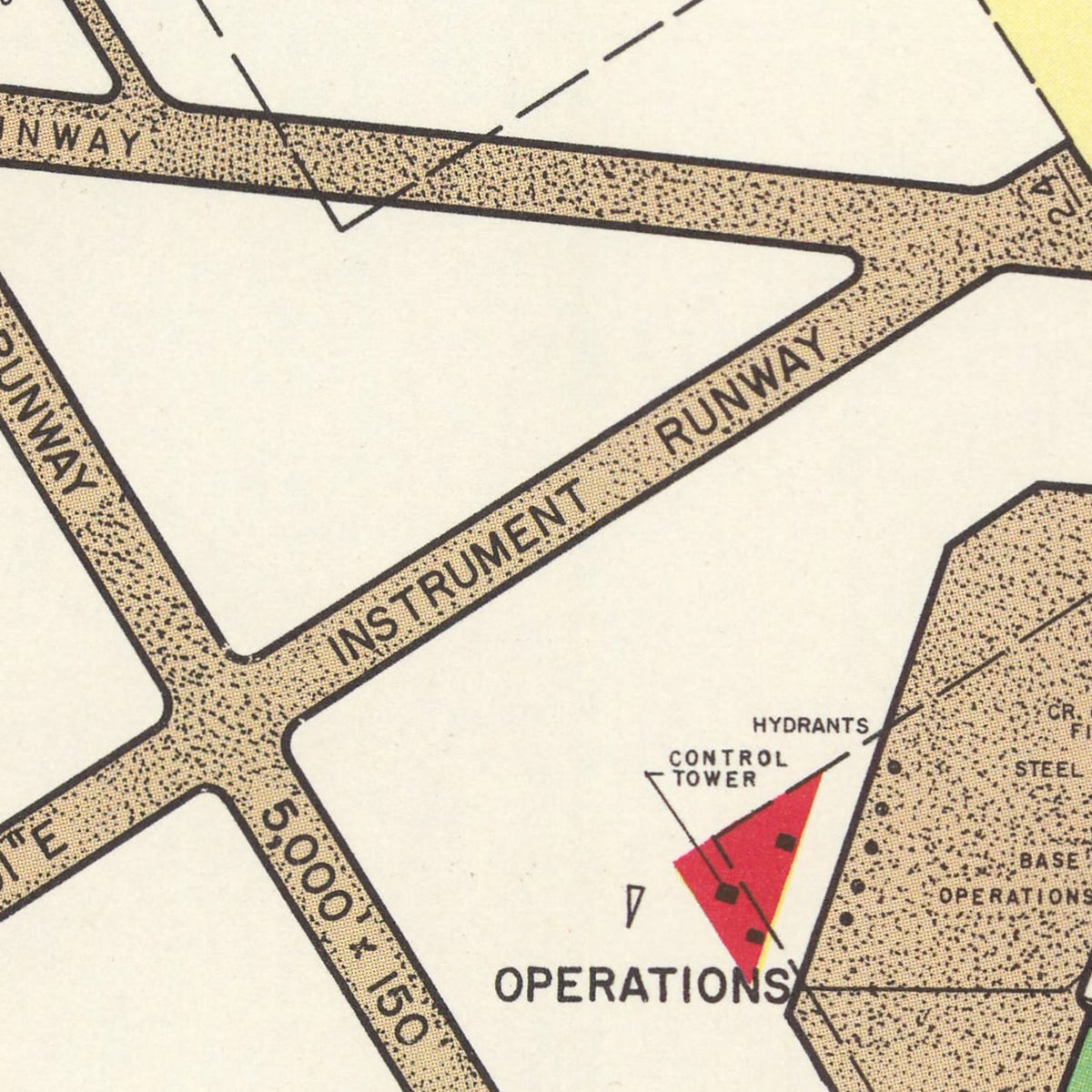 Restored historic details from the 1952 airfield map of Oscoda, Michigan