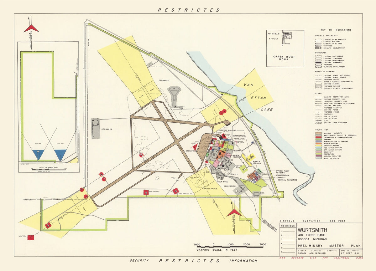 Preview of Vintage Map of Wurtsmith Air Force Base, 1952
