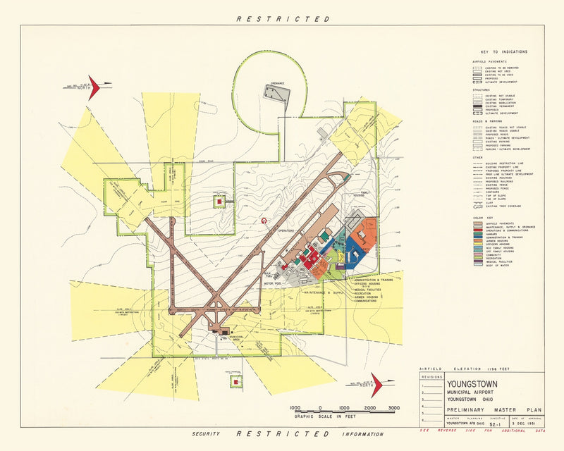 Size comparison using Vintage Map of Youngstown Municipal Airport, 1951