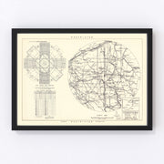 Youngstown Municipal Airport Vicinity Vintage Map 1952