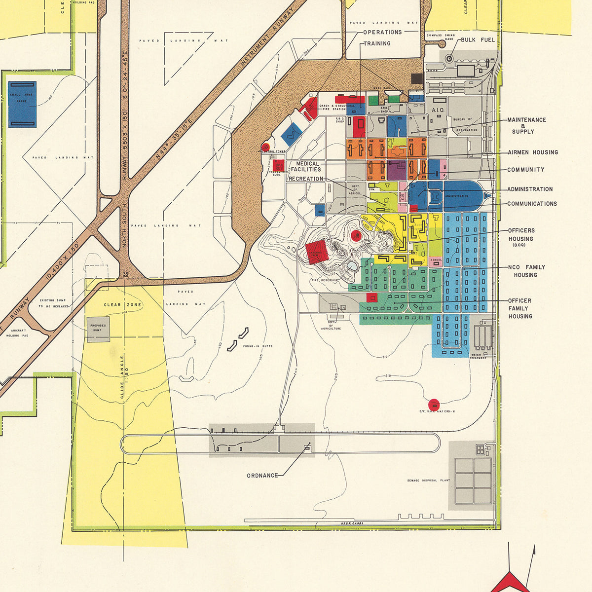 Restored historic details from the 1952 airfield map of Yuma, Arizona