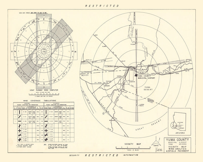 Size comparison using Vintage Map of the Yuma County Municipal Airport Vicinity, 1951