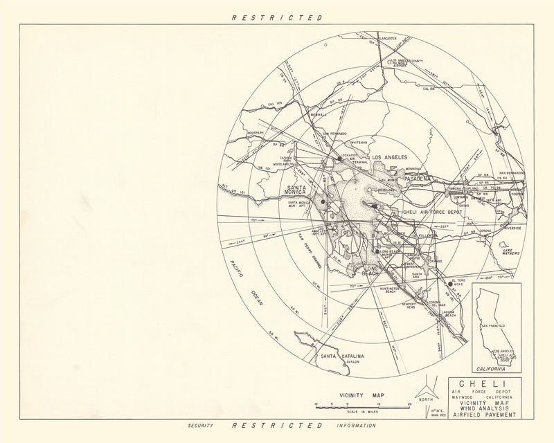 Size comparison using Vintage Map of the Cheli Air Force Depot Vicinity, 1952