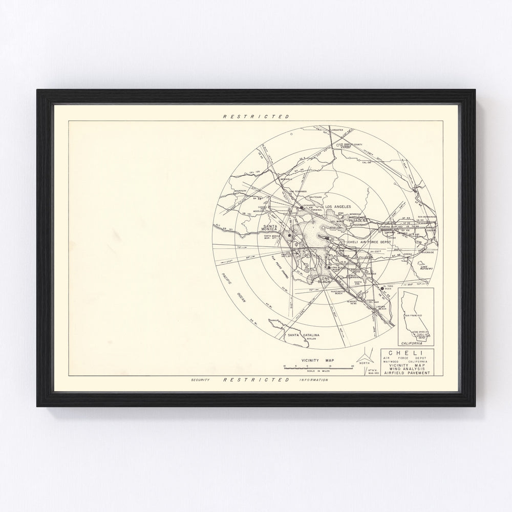 Cheli Air Force Depot Vicinity Vintage Map 1952