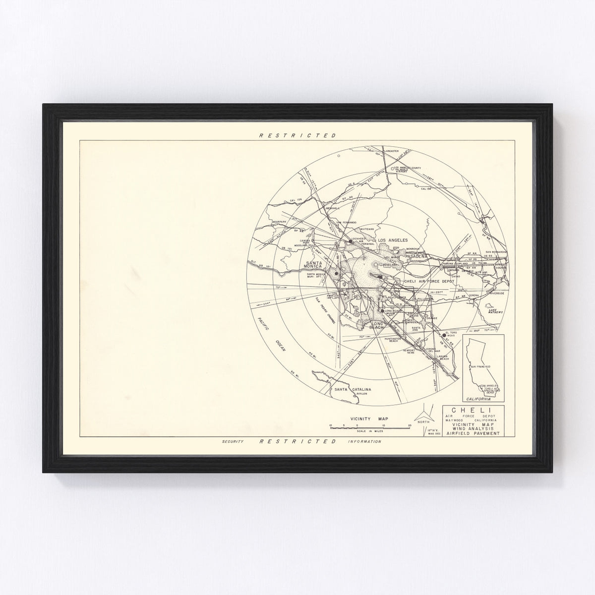 Cheli Air Force Depot Vicinity Vintage Map 1952
