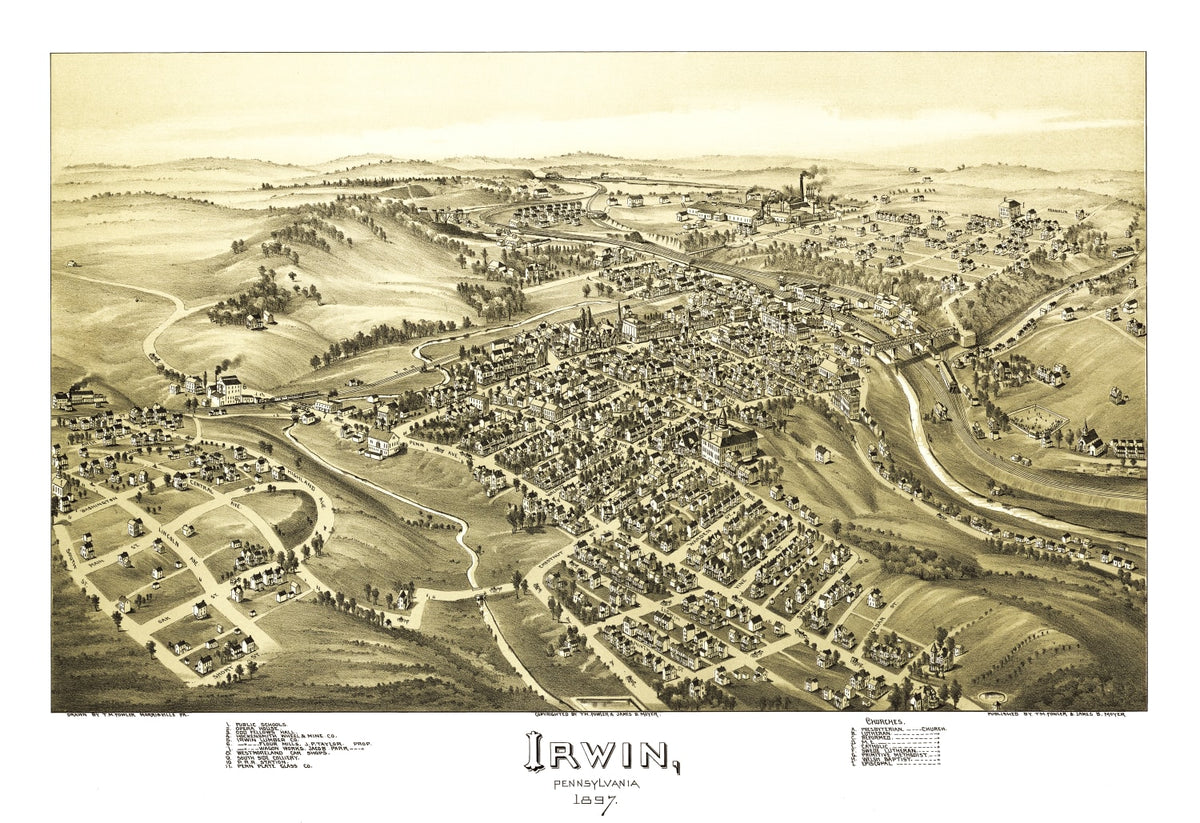 Preview of Vintage Map of Irwin, Pennsylvania 1897