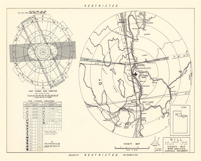 Size comparison using Vintage Map of the Hill Air Force Base Vicinity, 1952