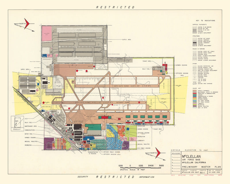 Size comparison using Vintage Map of McClellan Air Force Base, 1952