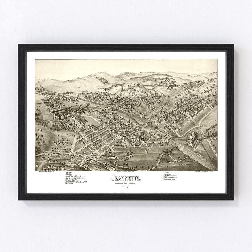 Jeannette Vintage Map 1897