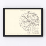 Olmsted Air Force Base Vicinity Vintage Map 1951