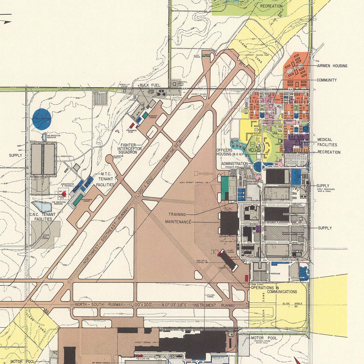 Restored historic details from the 1952 airfield map of Oklahoma City, Oklahoma