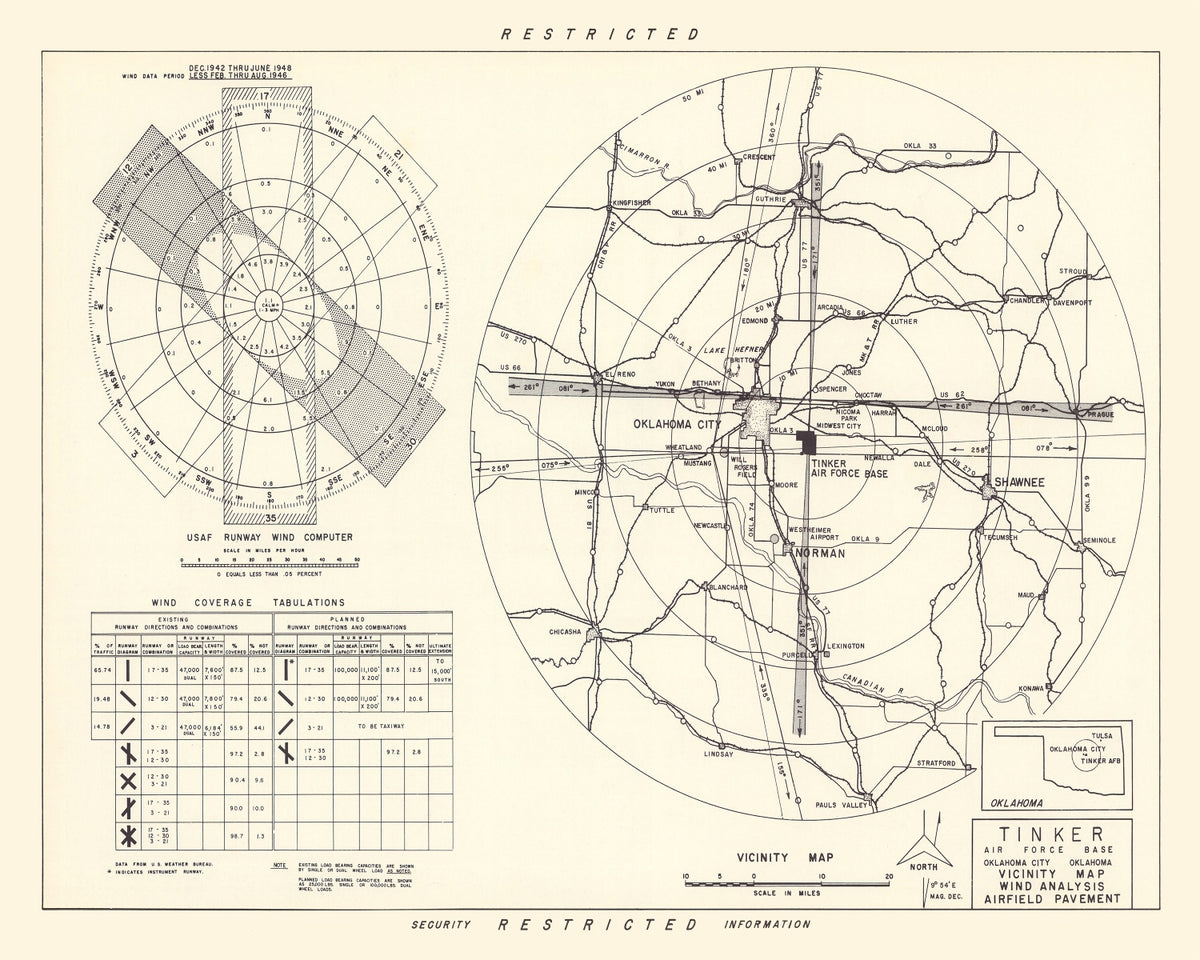 Preview of Vintage Map of the Tinker Air Force Base Vicinity, 1952