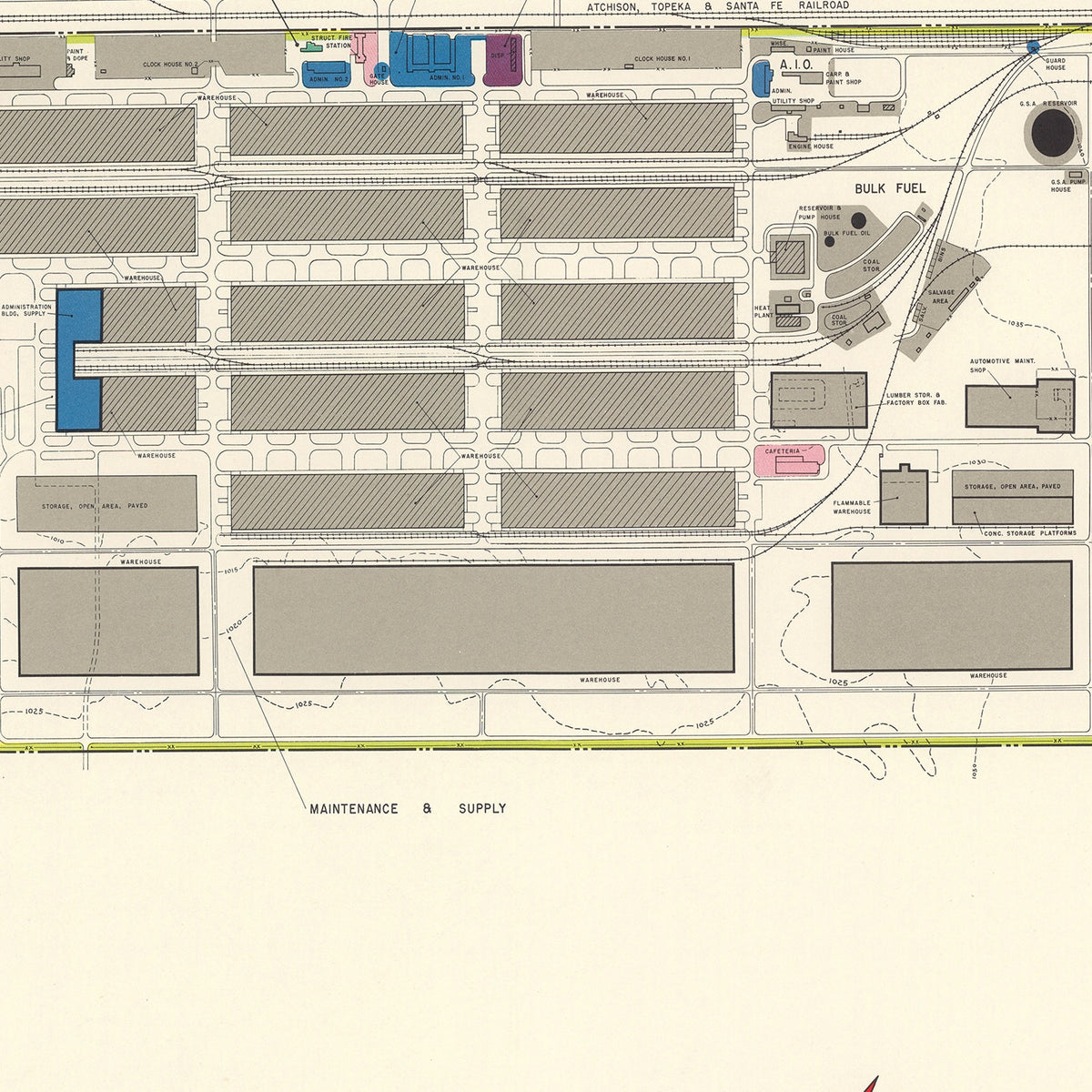 Restored historic details from the 1951 airfield map of Topeka, Kansas