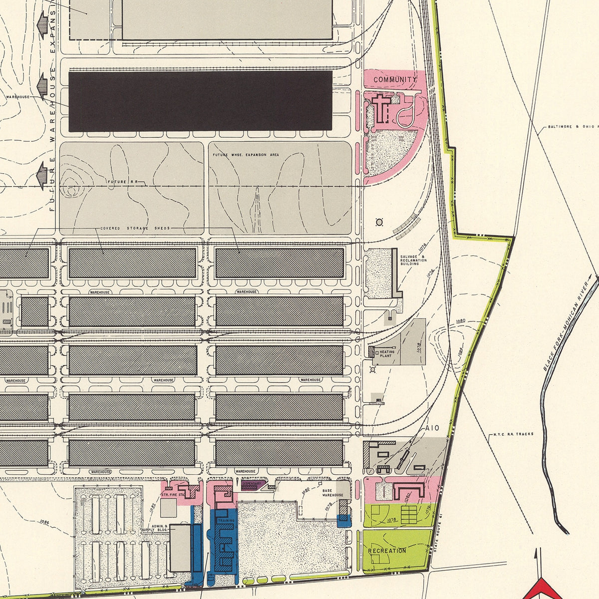 Restored historic details from the 1952 airfield map of Shelby, Ohio
