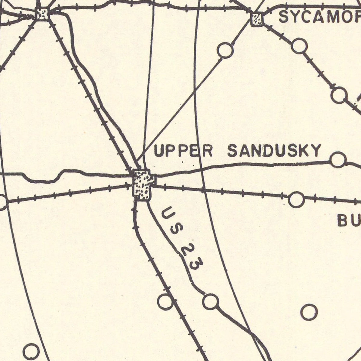 Restored historic details from the 1952 airfield map of Shelby, Ohio