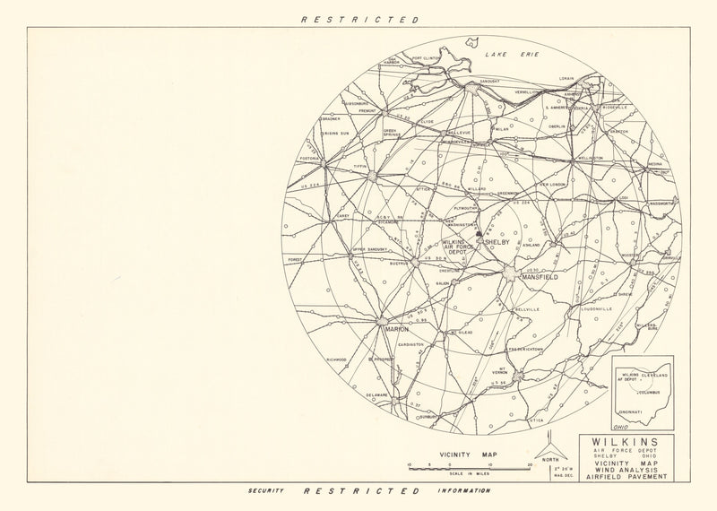 Size comparison using Vintage Map of the Wilkins Air Force Depot Vicinity, 1952